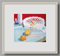 ORANGES, BASKET AND BACH   2005   watercolor   8½"x9"